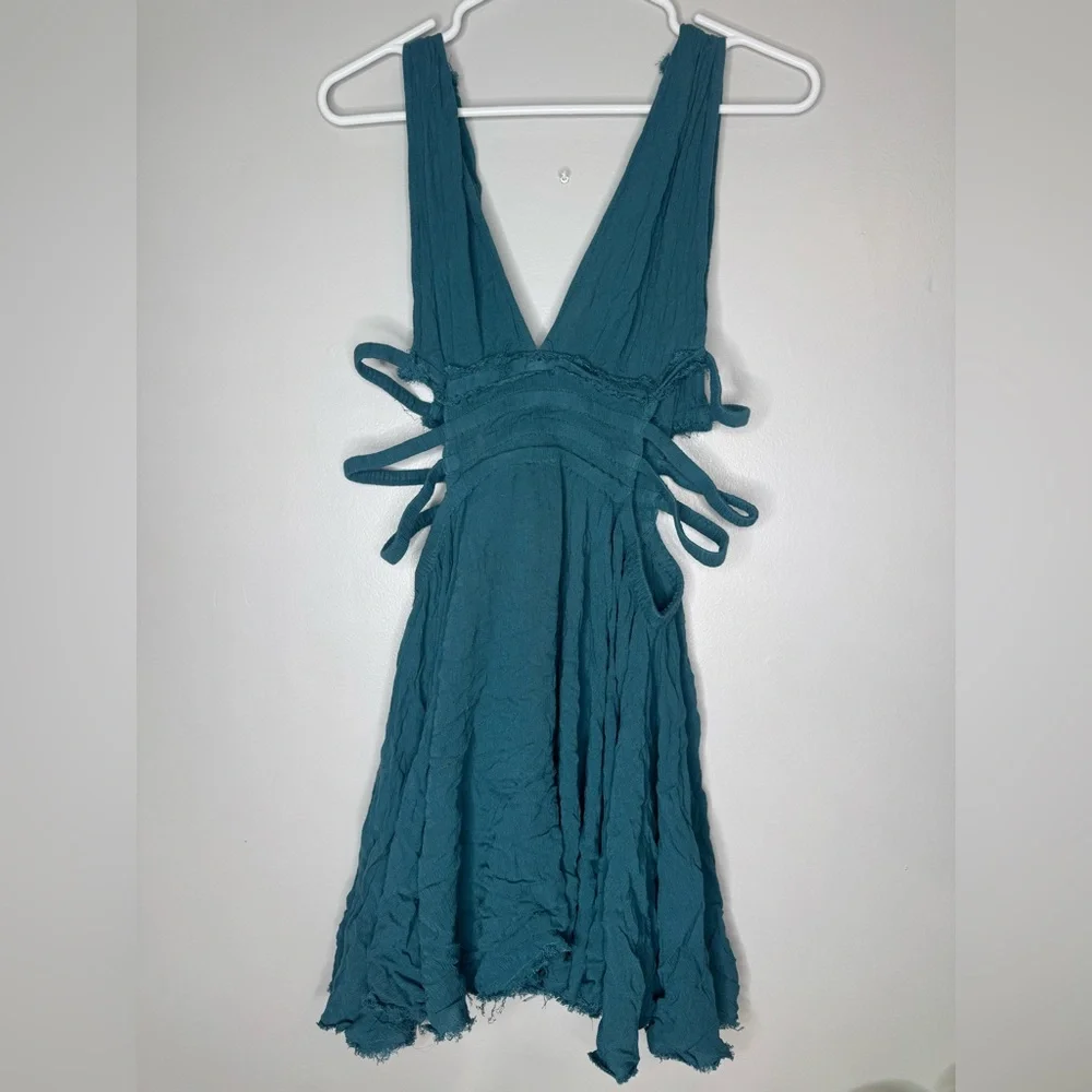 Free people Teal cut out Dress - Picture 3 of 8